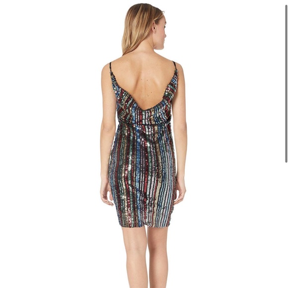 Bebe Cowl Back All Over Sequin Multicolored
Sleeveless Mini Party Dress Sz S - Picture 2 of 6